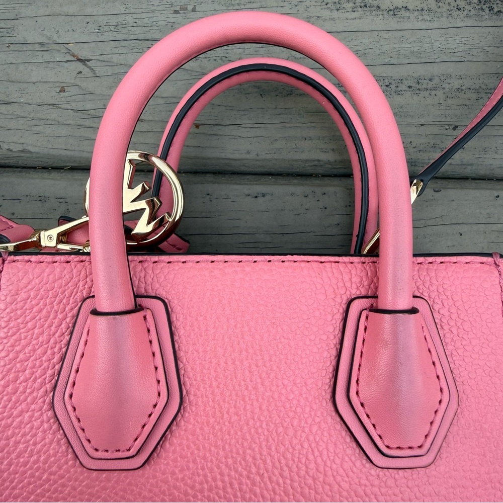Michael Kors Mercer Crossbody Bag Purse in Tea Rose Pink Leather - Picture 10 of 16